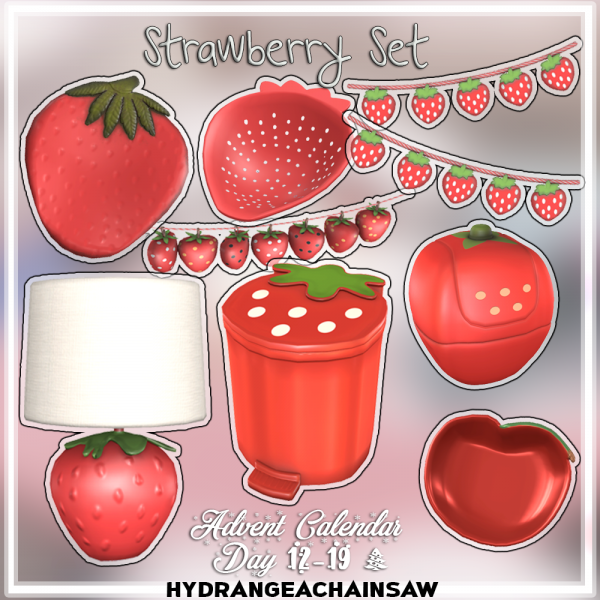 Mix day 12 19 strawberry set by hydrangeachainsaw - The Sims 4 Custom Content