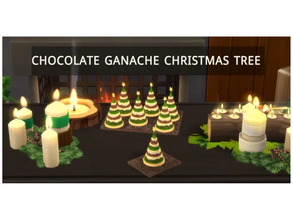 Maxis Match CHOCOLATE GANCHE CHRISTMAS TREE by icemunmun - The Sims 4 Custom Content