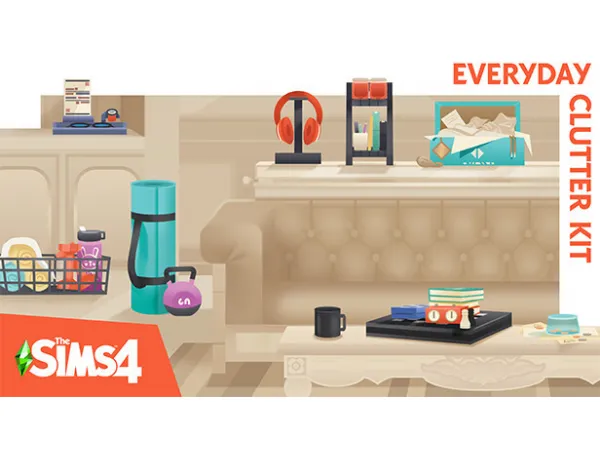 Maxis Match Everyday Clutter Kit to base game by simsfinds - The Sims 4 Custom Content