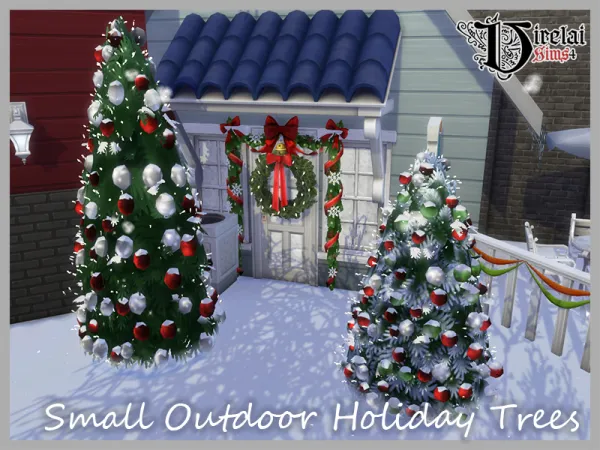 Maxis Match Small Outdoor Holiday Tree Pack - The Sims 4 Custom Content