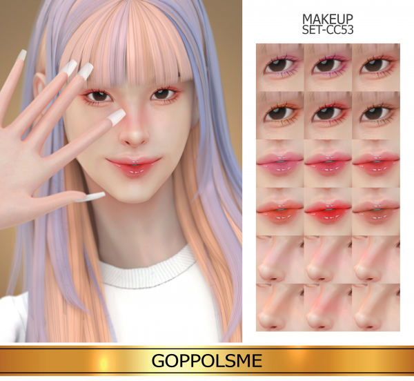 Alpha GPME GOLD MAKEUP SET CC53 by simsfinds - The Sims 4 Custom Content