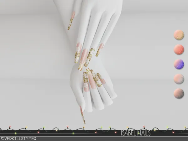Alpha Isabel nails by overkillsimmer - The Sims 4 Custom Content