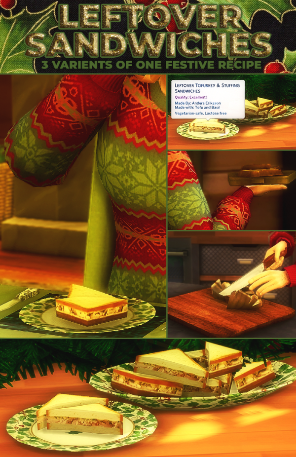 Maxis Match Leftover Sandwiches New Custom Recipes by simsfinds - The Sims 4 Custom Content