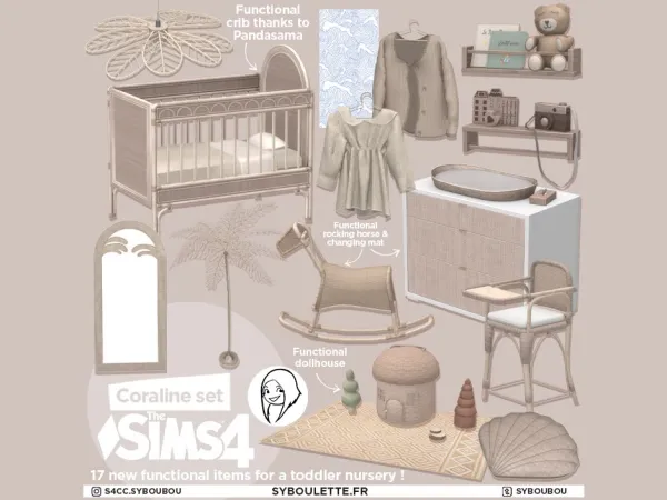 Alpha CORALINE NURSERY TODDLER SIMS 4 by simsfinds - The Sims 4 Custom Content