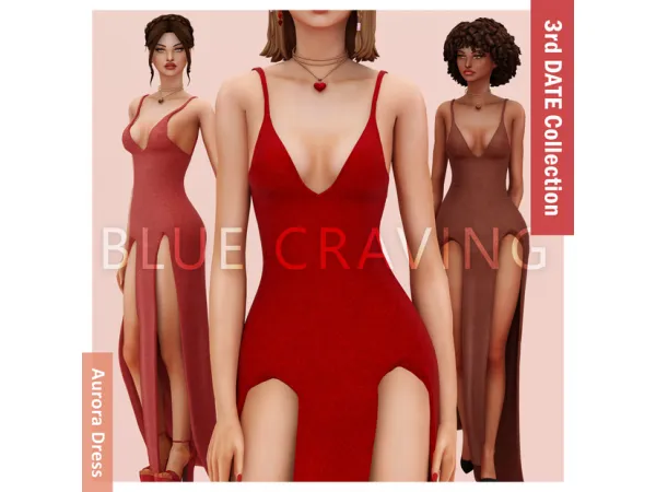 Alpha Blue Craving Aurora Dress - The Sims 4 Custom Content