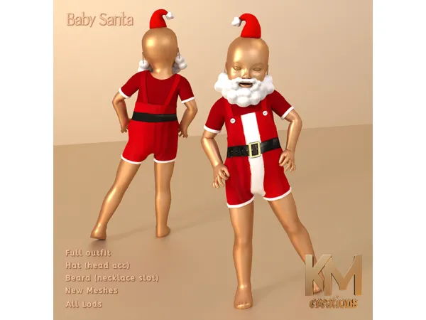 Alpha [KM] Baby Santa - The Sims 4 Custom Content