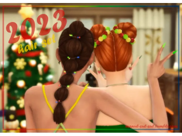 Maxis Match 2023 HAIR SET by simsfinds - The Sims 4 Custom Content