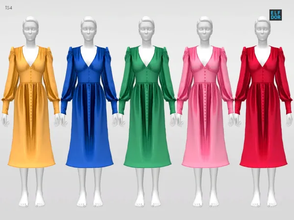 Alpha Belaloallure Analiese Dress RC by elfdor - The Sims 4 Custom Content