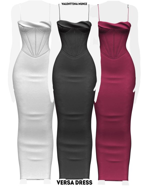 Alpha Versa Dress by valentinamuniz - The Sims 4 Custom Content