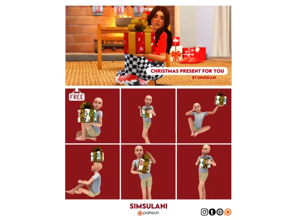 Mix 320 Pose Pack CHRISTMAS PRESENT FOR YOU by Simsulani - The Sims 4 Custom Content