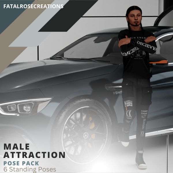 Mix Male Attraction Pose Pack by fatalrosecreations - The Sims 4 Custom Content