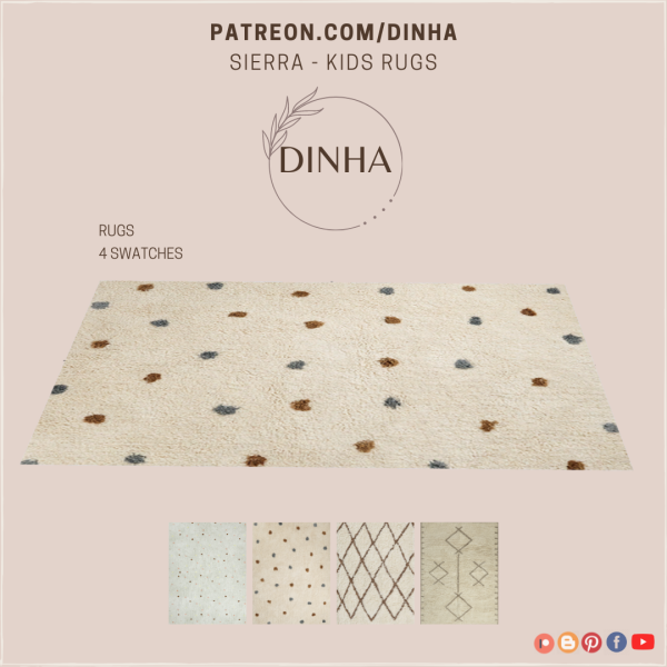 Alpha Sierra Kids Rugs by dinhagamer - The Sims 4 Custom Content