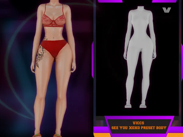 Alpha VICCS_ SEE YOU XOXO PRESET BODY (TEEN ELDER) - The Sims 4 Custom Content