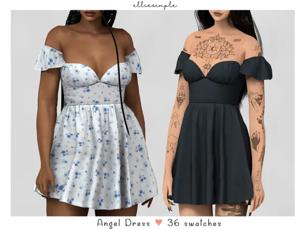 Alpha Elliesimple Angel Dress (early access) by elliesimple - The Sims 4 Custom Content