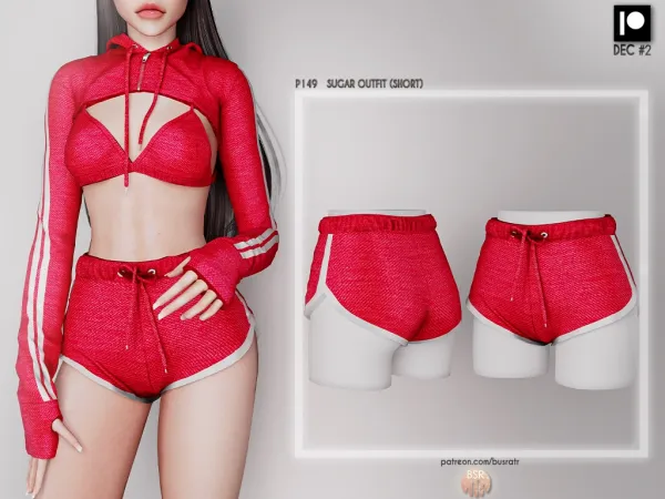 Alpha SUGAR OUTFIT short tr by busratr - The Sims 4 custom content