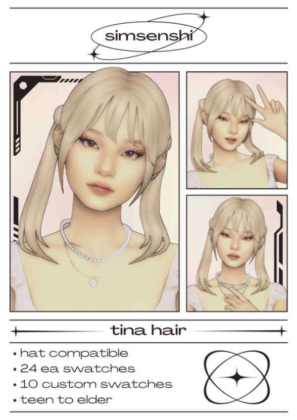 Maxis Match tina hair ୨୧ by simsfinds - The Sims 4 Custom Content
