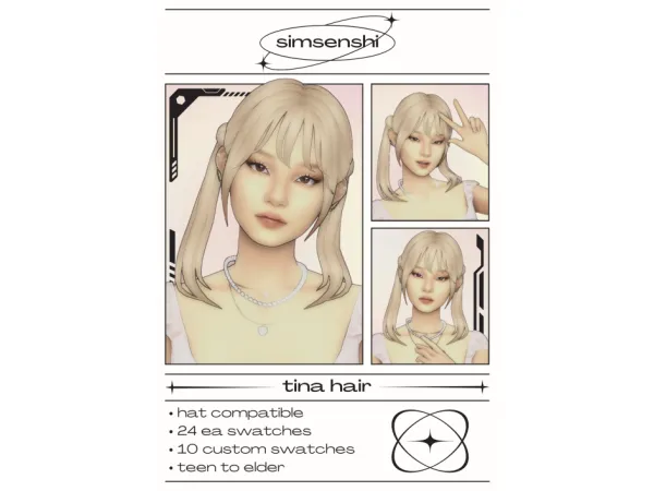 Maxis Match tina hair ୨୧ by simsenshi - The Sims 4 Custom Content