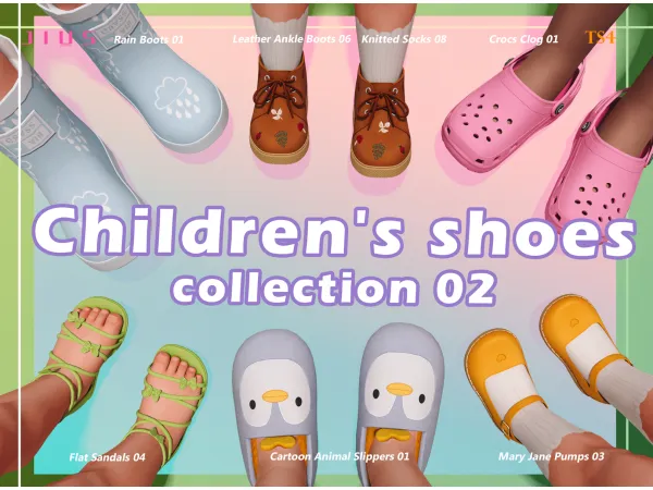 Mix Download Children's shoes collection 02 sims (Pause content for January) by Jius - The Sims 4 Custom Content