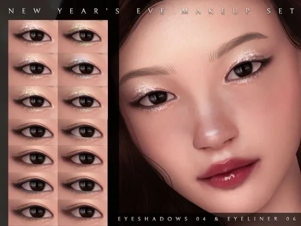 Alpha New Year's Eve Makeup Set - The Sims 4 Custom Content