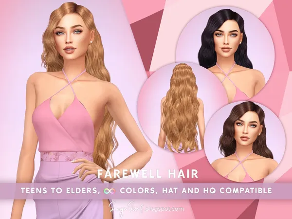 Alpha Farewell Hair NOW PUBLIC by SonyaSims - The Sims 4 Custom Content