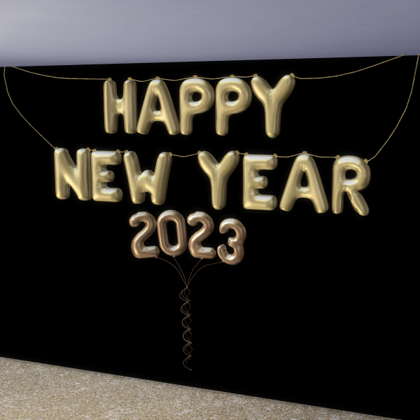 Mix 'Happy New Year' '2023' Balloon Decorations by simsfinds - The Sims 4 Custom Content