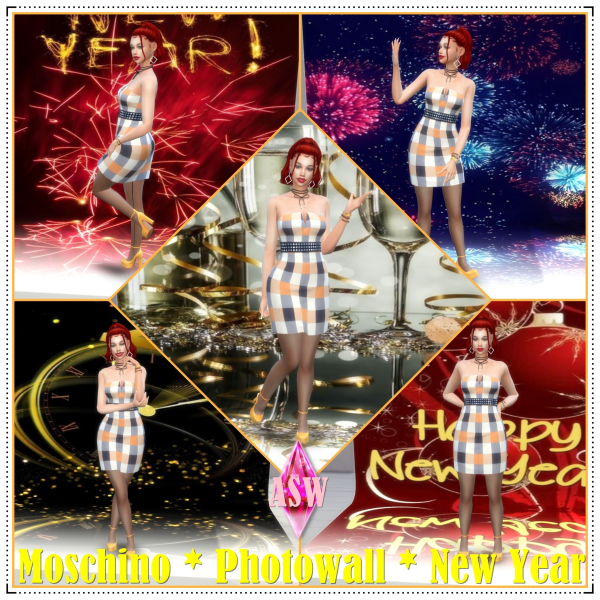 Maxis Match Moschino Photowall New Year by simsfinds - The Sims 4 Custom Content