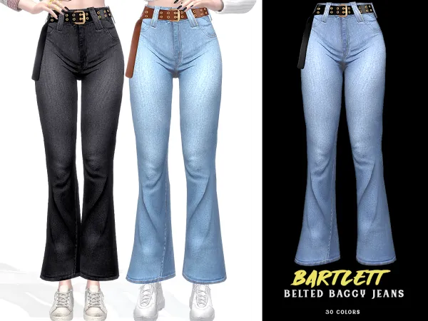 Alpha Bartlett Belted Baggy Jeans - The Sims 4 Custom Content