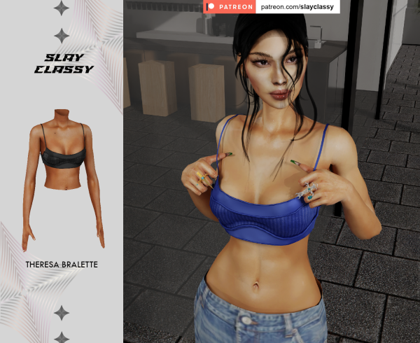 Alpha SC147 THERESA BRALETTE by slayclassy - The Sims 4 Custom Content