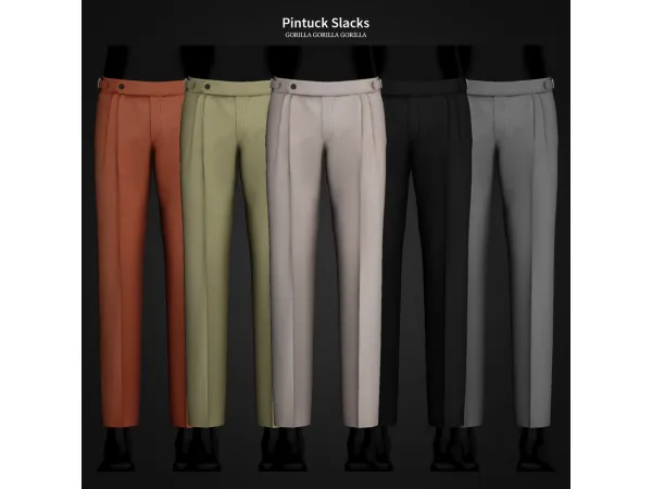 Alpha Pintuck Slacks by Gorilla Gorilla Gorilla - The Sims 4 Custom Content