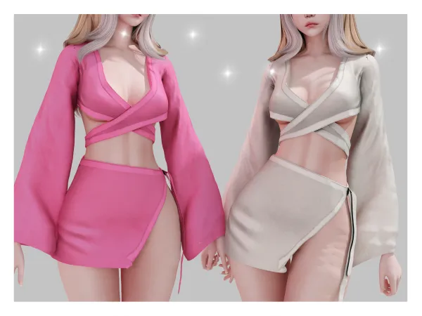 Alpha Megara lingerie outfit by Babyetears - The Sims 4 Custom Content