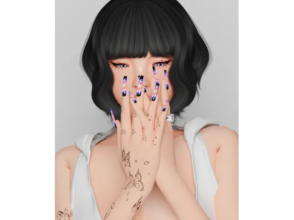 [TINA-SIMS] GRADIENT EFFECT NAILS SET