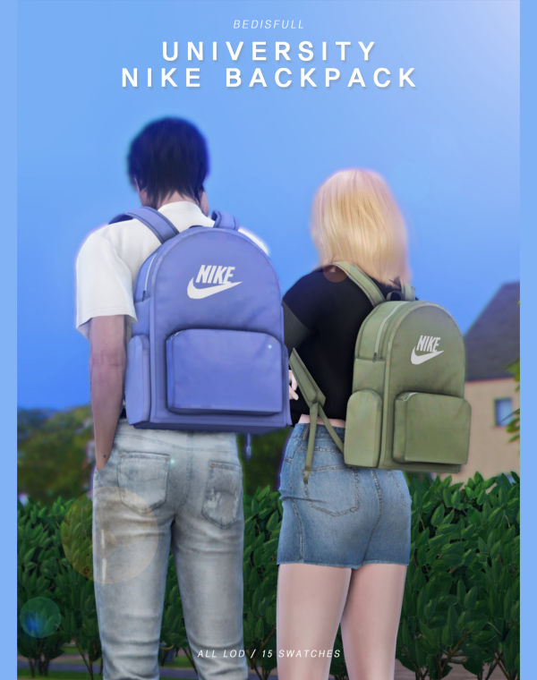 Alpha University nike backpack by simsfinds - The Sims 4 Custom Content