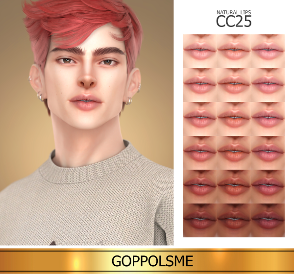 Alpha GPME GOLD Natural Lips CC25 by simsfinds - The Sims 4 Custom Content