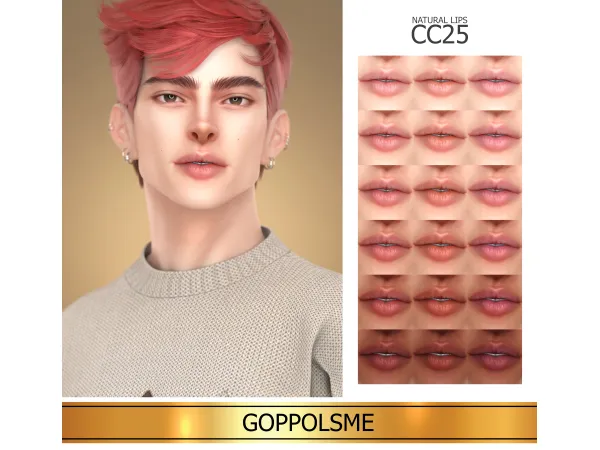 Alpha GPME GOLD Natural Lips CC25 by GoppolsMe - The Sims 4 Custom Content