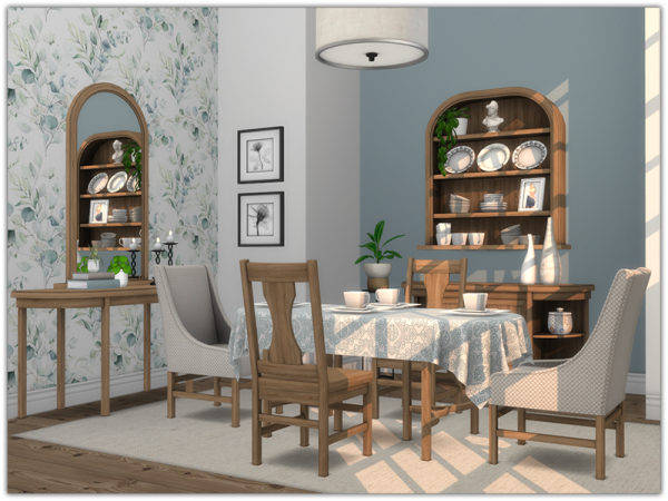 Alpha Oval Dining by simsfinds - The Sims 4 Custom Content