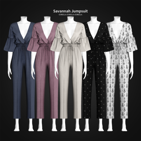 Alpha Savannah Jumpsuit by simsfinds - The Sims 4 Custom Content
