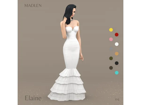 Maxis Match Elaine Dress by Madlen - The Sims 4 Custom Content