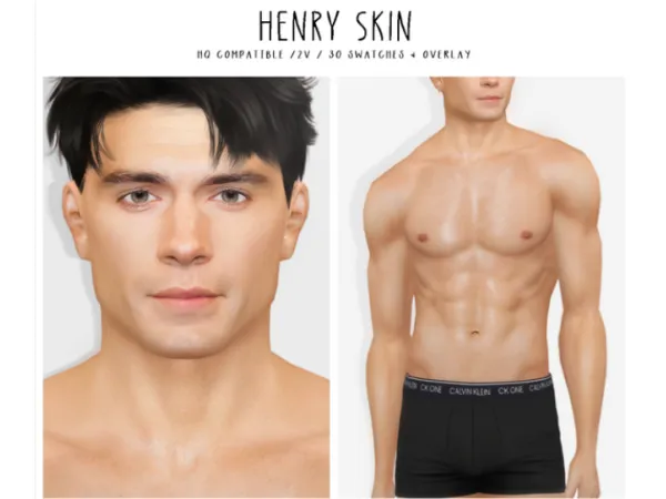 Henry Skin Sim Male Body Preset N5 Contact Lenses by Thisisthem - The Sims 4 Custom Content