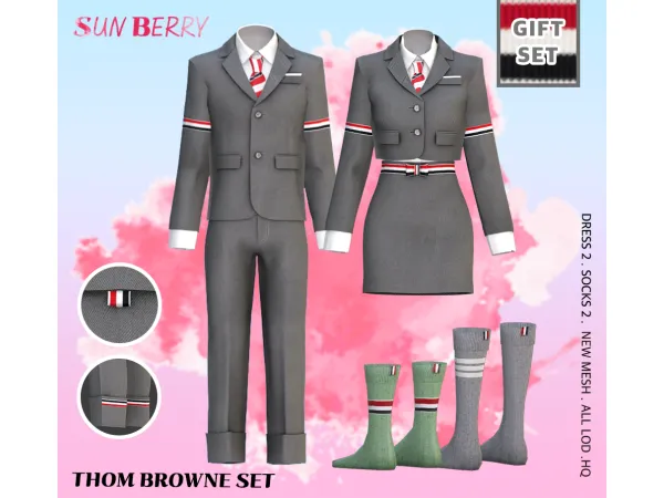 Alpha [SUNBERRY] GIFT THOM BRO SET 2265 by SUNBERRY - The Sims 4 Custom Content