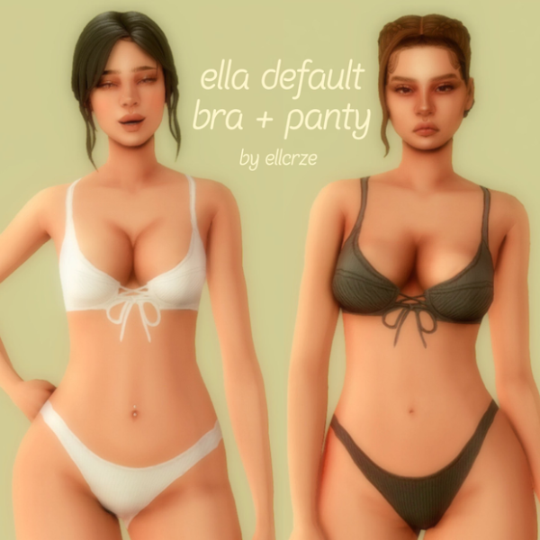 Maxis Match Ella Bra Panty Default Replacement by simsfinds - The Sims 4 Custom Content