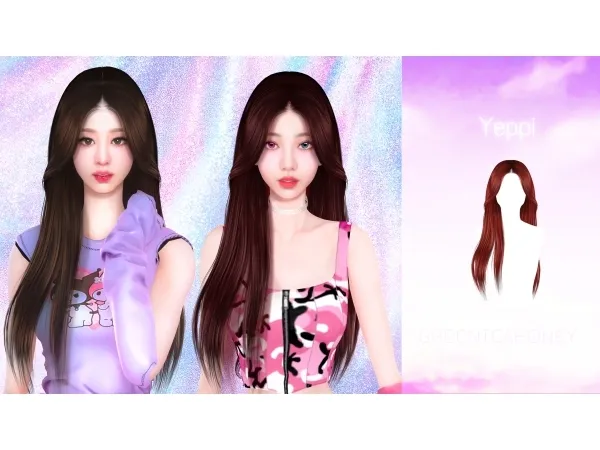 Alpha Yeppi Hairstyle Free DL by greenteahoney - The Sims 4 Custom Content