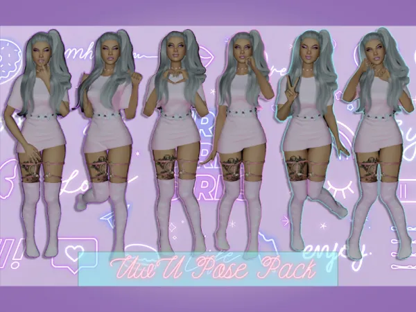 Mix UwU Pose Pack - The Sims 4 Custom Content