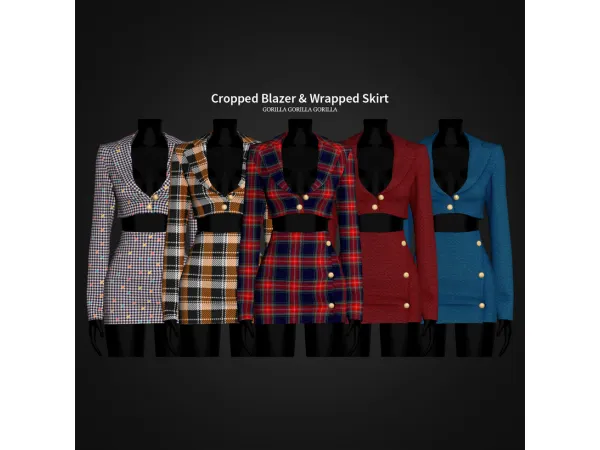Cropped Blazer & Wrapped Skirt by gorillax3