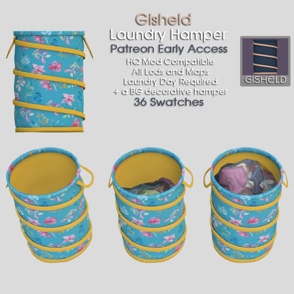 Mix Gisheld Laundry Hamper by gisheld - The Sims 4 Custom Content
