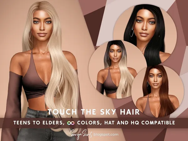 Alpha Touch The Sky Hair NOW PUBLIC by simsfinds - The Sims 4 Custom Content