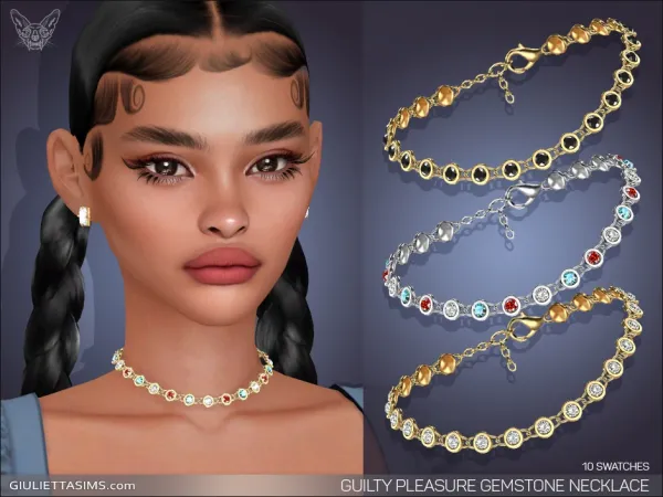 Alpha GUILTY PLEASURE GEMSTONE NECKLACE by simsfinds - The Sims 4 Custom Content