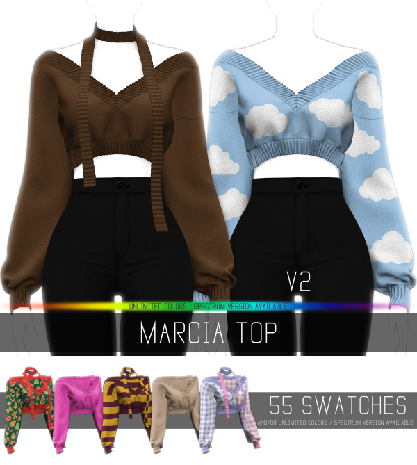 Alpha MARCIA TOP by simsfinds - The Sims 4 Custom Content
