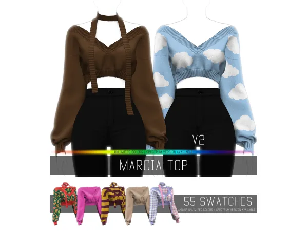 Alpha MARCIA TOP by Simpliciaty - The Sims 4 Custom Content