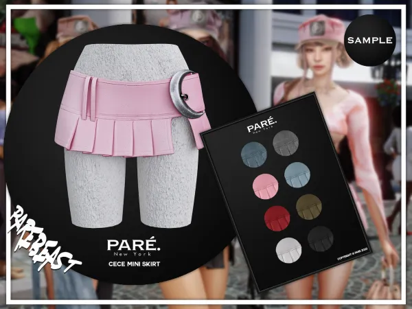 Alpha PARE Cece Mini Skirt (Sample) by bergdorfsims - The Sims 4 Custom Content