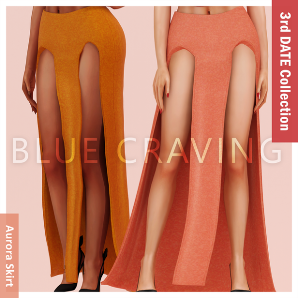 Alpha Blue Craving Aurora Skirt by bluecraving - The Sims 4 Custom Content